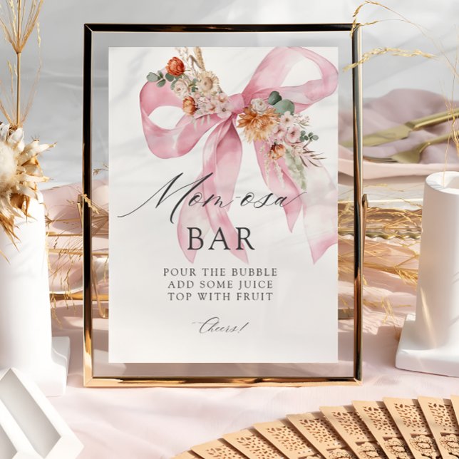 Póster Floral Bow Baby en Bloom Baby Shower Mom-osa Bar (Subido por el creador)