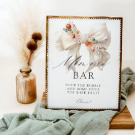 Póster Floral Bow Baby en Bloom Baby Shower Mom-osa Bar