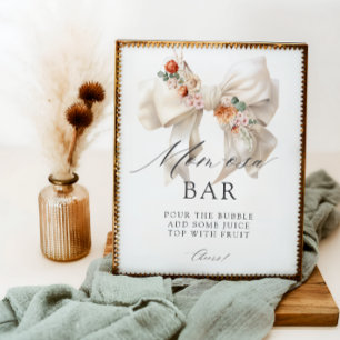 Póster Floral Bow Baby en Bloom Baby Shower Mom-osa Bar