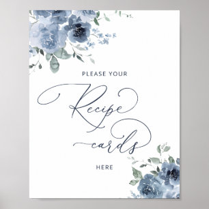 Póster Floral Bridal Shower Deja la receta aquí