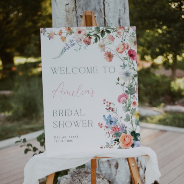 Póster Floral Bridal Shower Welcome Sign Wildflower (Subido por el creador)