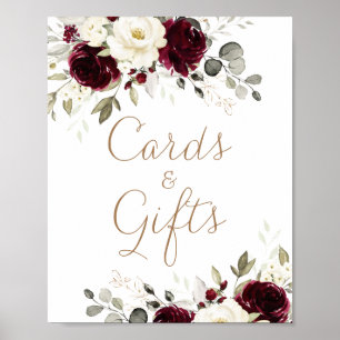 Póster Floral Burgundy Greenery Cards Wedding Regalos Rót