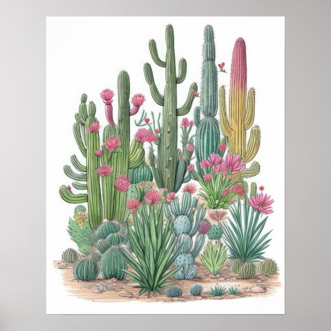 Póster Floral Cactus (Frente)