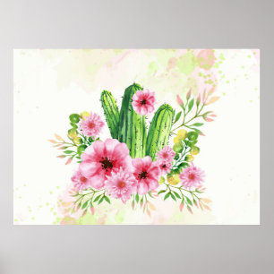 Póster Floral Cactus