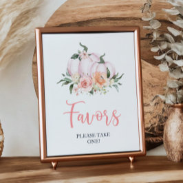 Póster Floral Caída Pequeña Calabaza Favor De Ducha