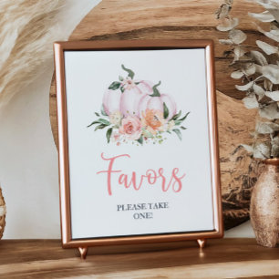 Póster Floral Caída Pequeña Calabaza Favor De Ducha