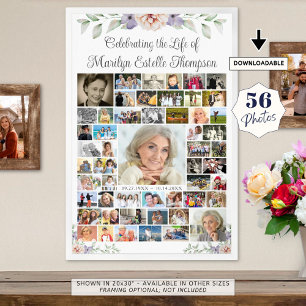 Póster Floral conmemorativo Verdor Collage de 56 fotos