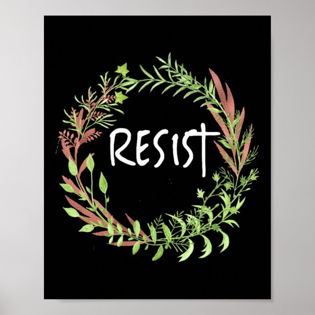 Póster Floral cuta - resistir (Frente)