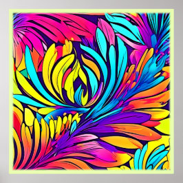 Póster Floral de abstracto vibrante
