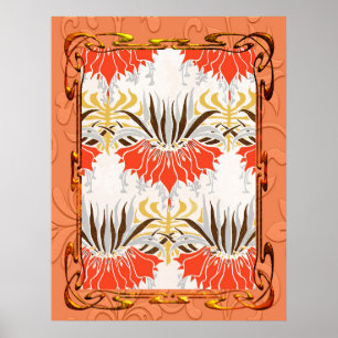 Póster Floral de Art Nouveau