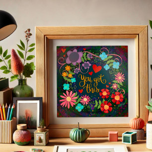 Póster Floral de bonito que tienes esta inespiritualidad