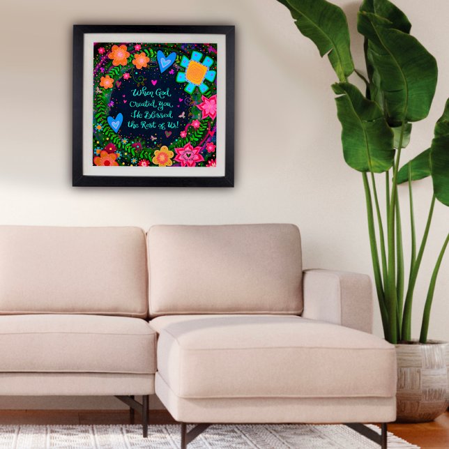 Póster Floral de bonitoCuando Dios te creó una cita inspi (Subido por el creador)