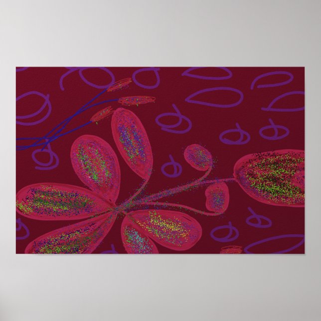 Póster floral de colores brillantes (Frente)