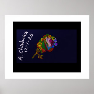 Póster Floral de Colores de Arcoíris