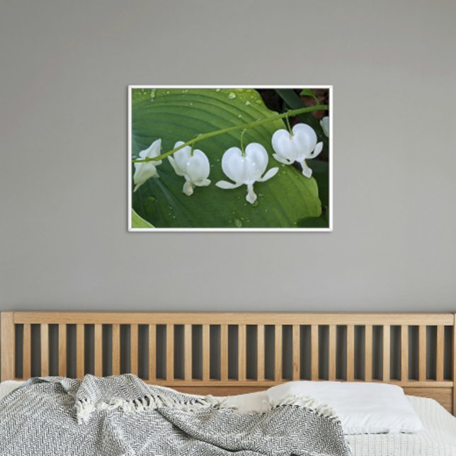 Póster Floral de corazón sangrante blanco (In Situ (Framed))