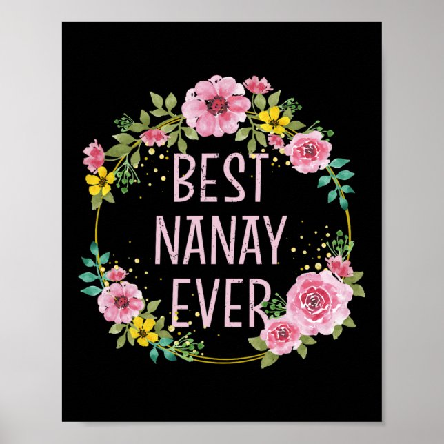 Póster Floral de Día de la Madre mejor Nanay mamá filipin (Frente)