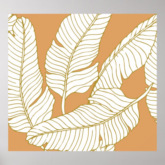 Póster Floral de elegancia: fondo de patrón abstracto. (Frente)