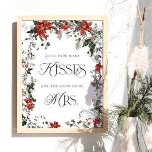 Póster Floral de invierno: ¿cuántos besos en el juego de