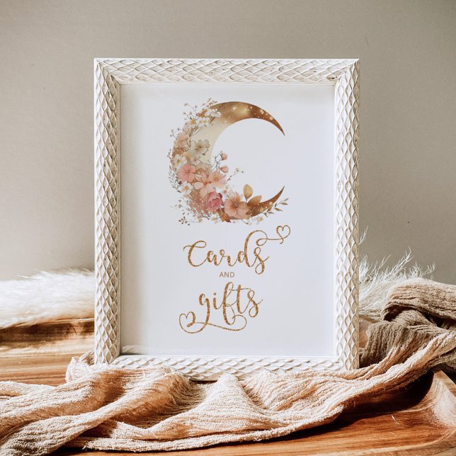 Póster Floral de oro sobre la luna Tarjetas y regalos (Subido por el creador)