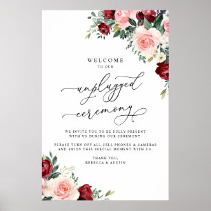 Póster Floral de otoño rústico desenchufado Rótulo Boda d