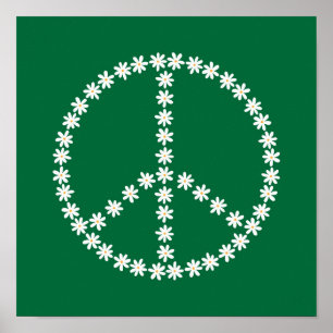 Póster Floral de paz