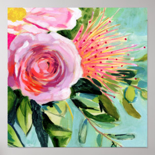 Póster Floral de pincel I