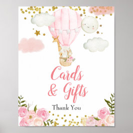 Póster Floral de tarjetas y regalos de animales de globo 