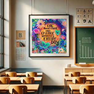 Póster Floral divertida de un tipo de palabra