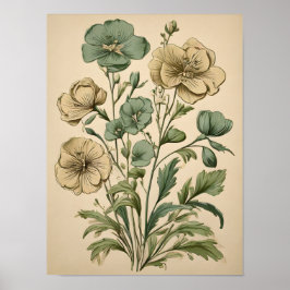 Póster Floral Elegance Noir