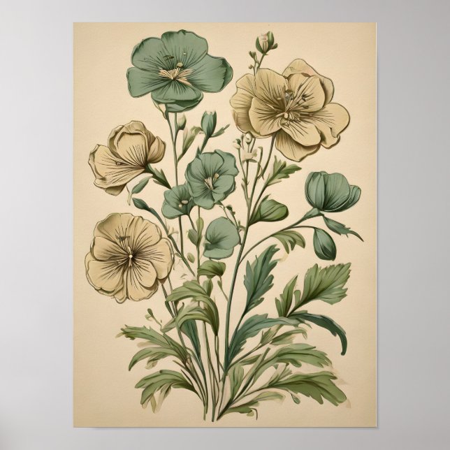 Póster Floral Elegance Noir (Frente)