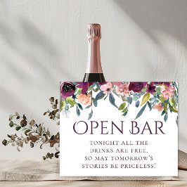 Póster Floral elegante | Purple Pink Garland Open Bar