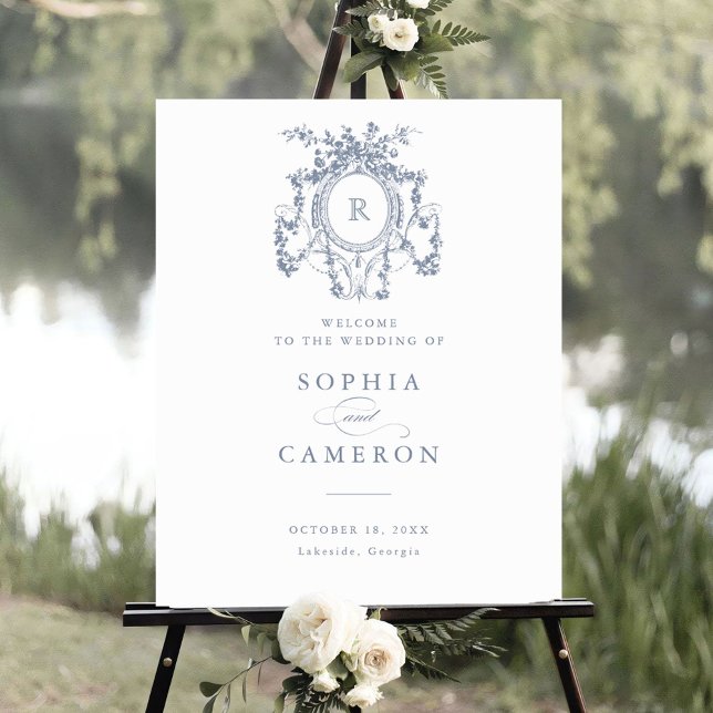 Póster Floral elegante Rosas franceses Escudo signo de bi (Subido por el creador)