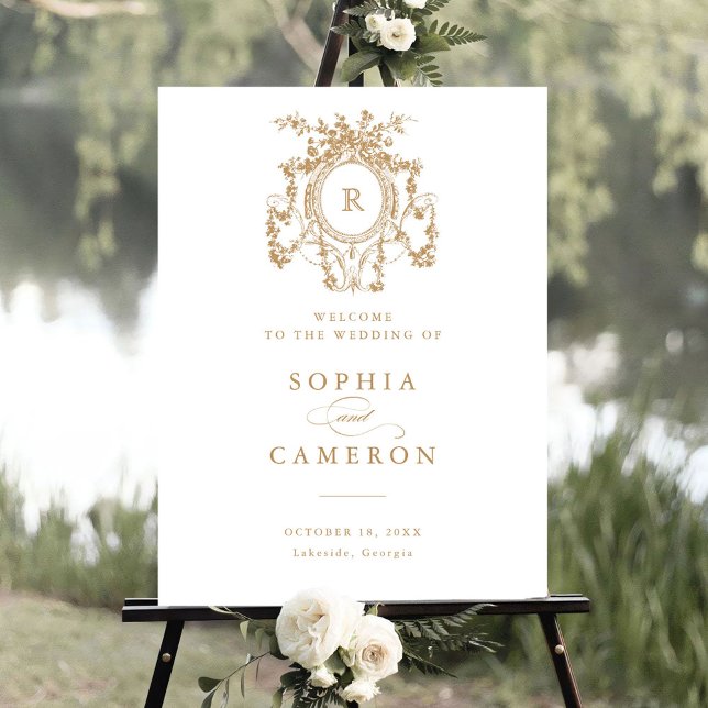 Póster Floral elegante Rosas franceses Escudo signo de bi (Subido por el creador)