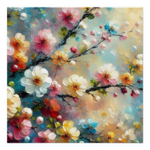 Póster Floral elegante y vibrante - Florecer con audacia 