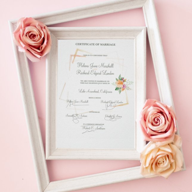 Póster Floral en recuerdo de Boda Peach (Subido por el creador)