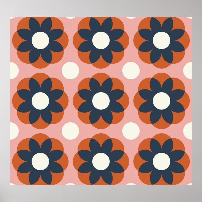 Póster Floral escandinava: diseño vintage y transparente (Frente)