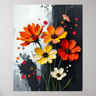 Póster Floral estilo como