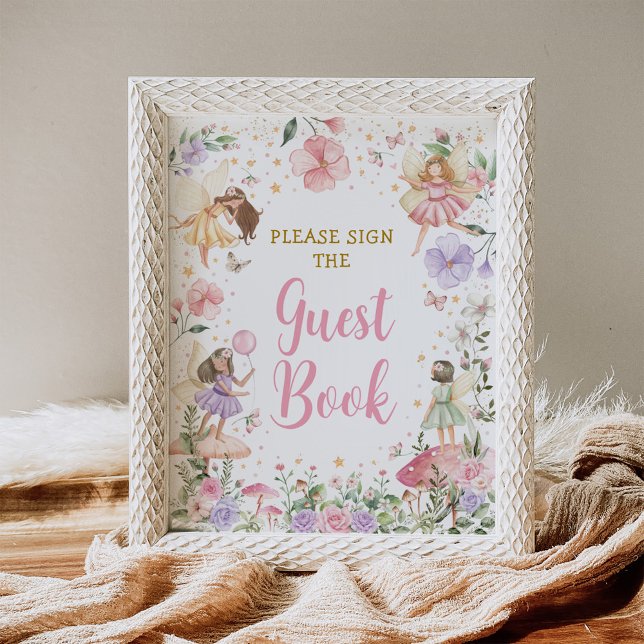 Póster Floral Fairy Garden Rótulo del libro de cumpleaños (Subido por el creador)