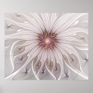 Póster Floral Fantasy, Abstract Modern Pastel Flower
