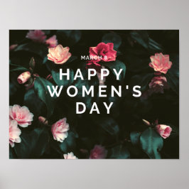 Póster Floral feliz día de la mujer