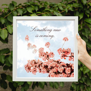 Póster Floral flor de árbol de la motivación del cerezo c