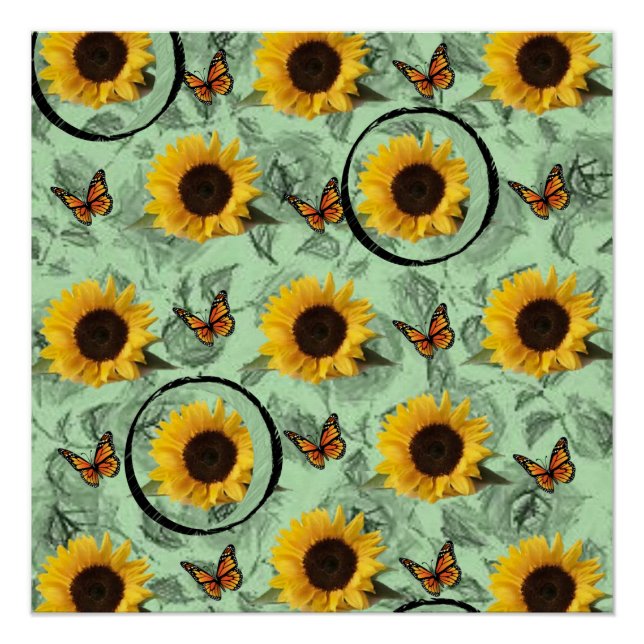Poster floral girasol (Anverso)