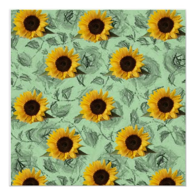 Poster floral girasol (Anverso)