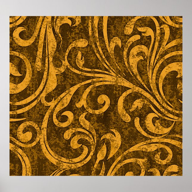 Póster Floral gris, textura transparente de alta resoluci (Frente)