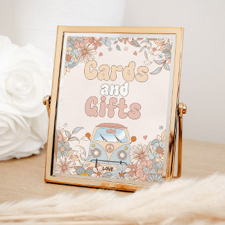 Póster Floral Groovy Retro Hippie Ducha y Regalos