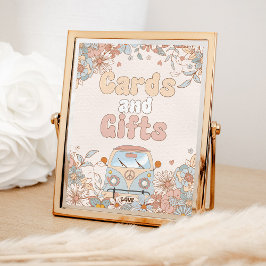 Póster Floral Groovy Retro Hippie Ducha y Regalos