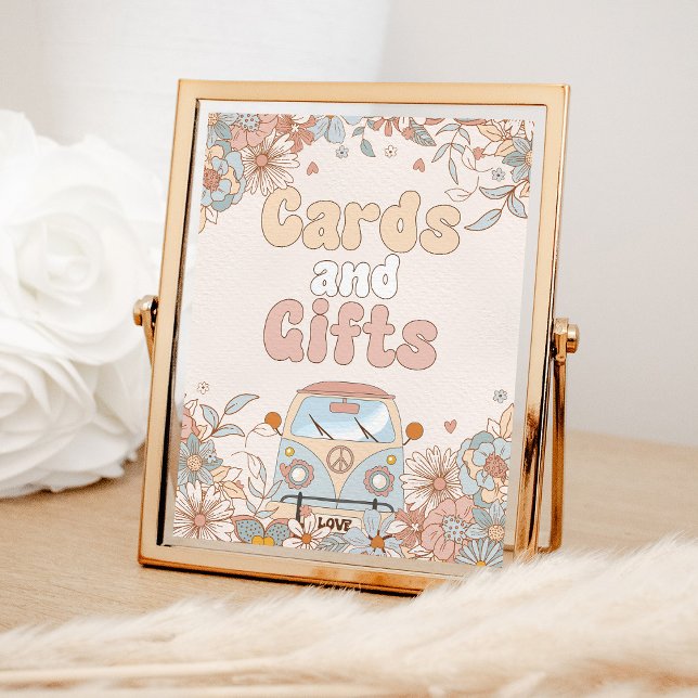 Póster Floral Groovy Retro Hippie Ducha y Regalos (Subido por el creador)