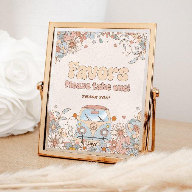 Póster Floral Groovy Retro Hippie Party Favor (Subido por el creador)