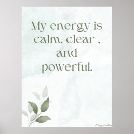 Póster floral inspirador de energía despertadora