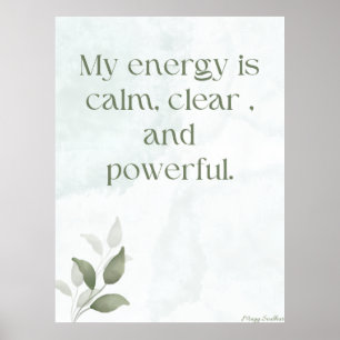 Póster floral inspirador de energía despertadora